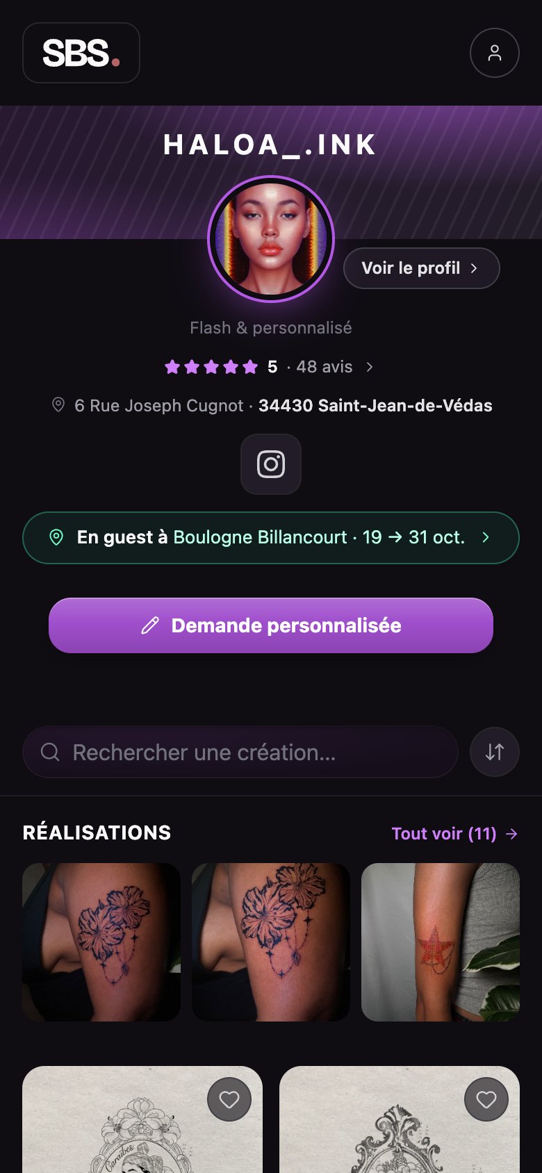 La même page sur téléphone.
